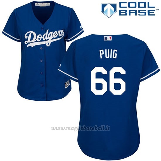 Maglia Baseball Donna Los Angeles Dodgers Yasiel Puig Cool Base Royal
